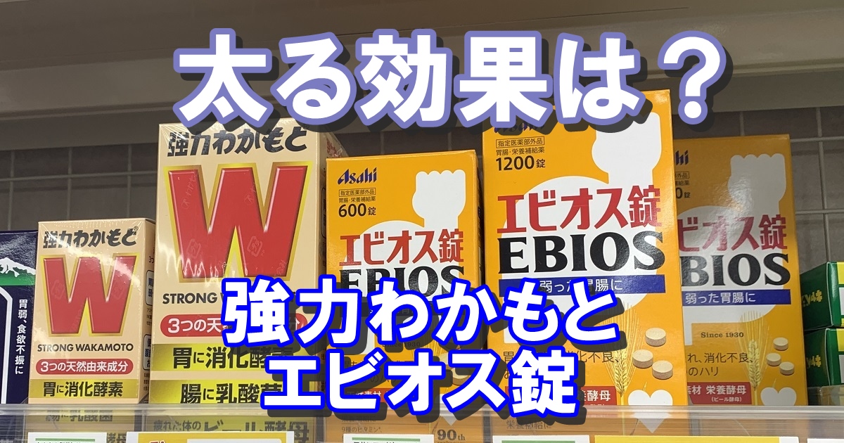 強力わかもと・エビオス錠の太る効果は？