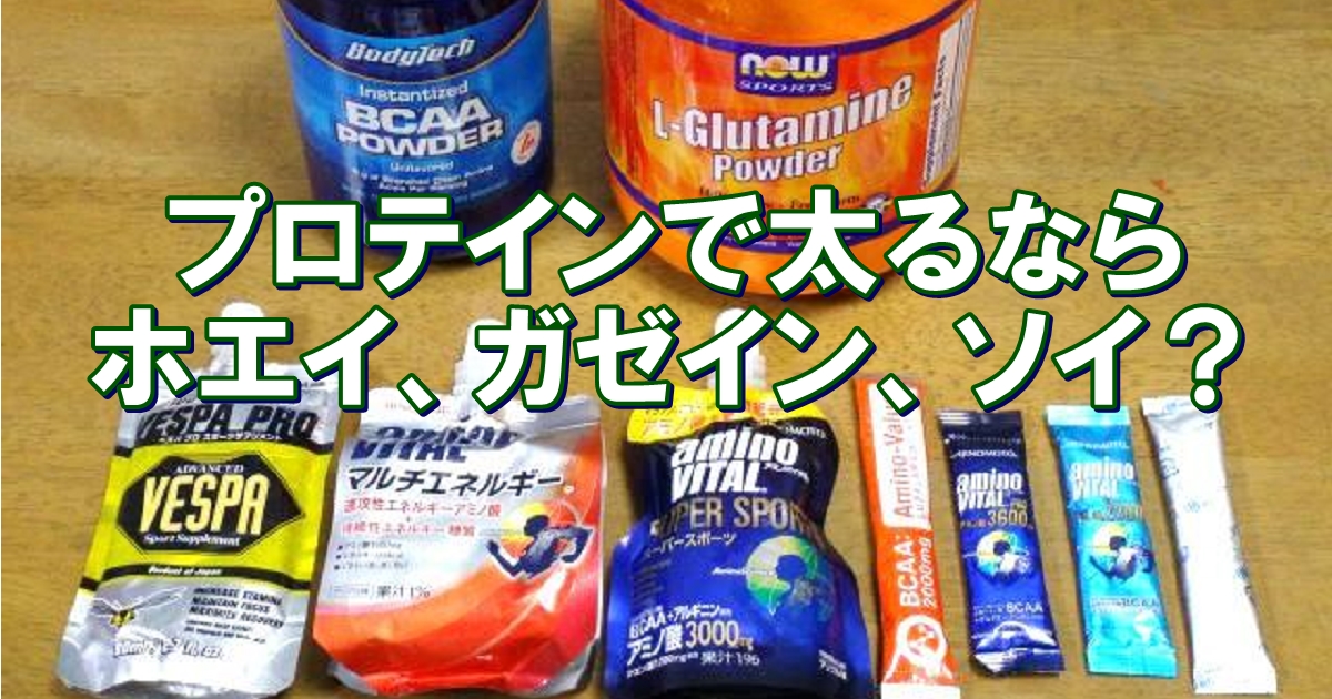 プロテインで太りたいなら、ホエイ、ガゼイン、ソイ？